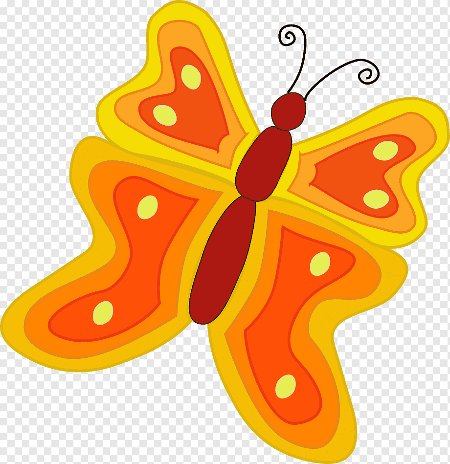 Бабочка оранжевая мультяшная