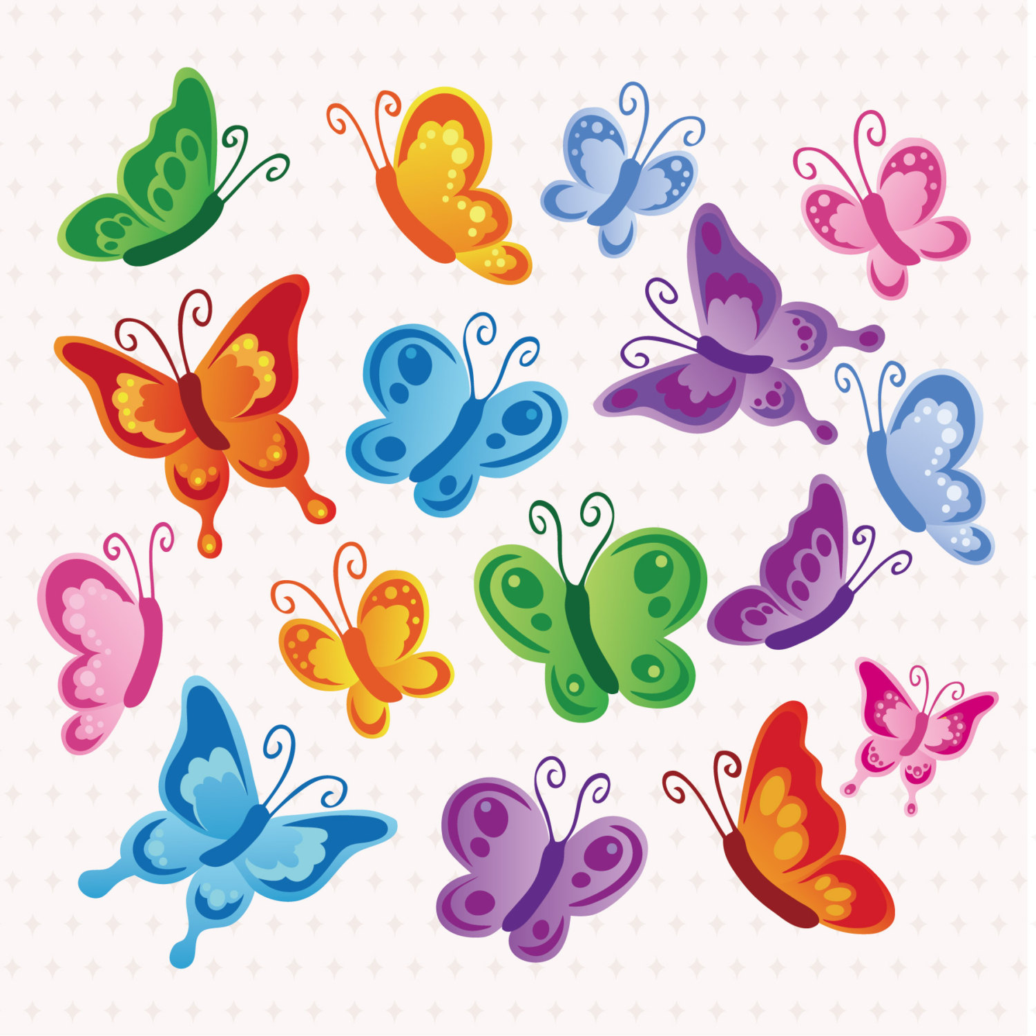 Детские разноцветные бабочки