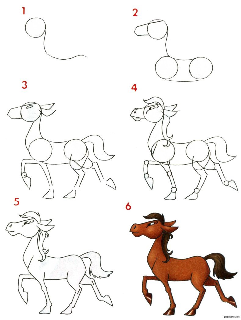 Лошадь для рисования детям