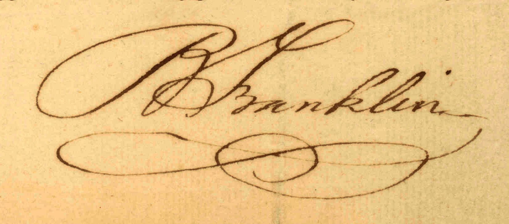 Подпись Бенджамина Франклина