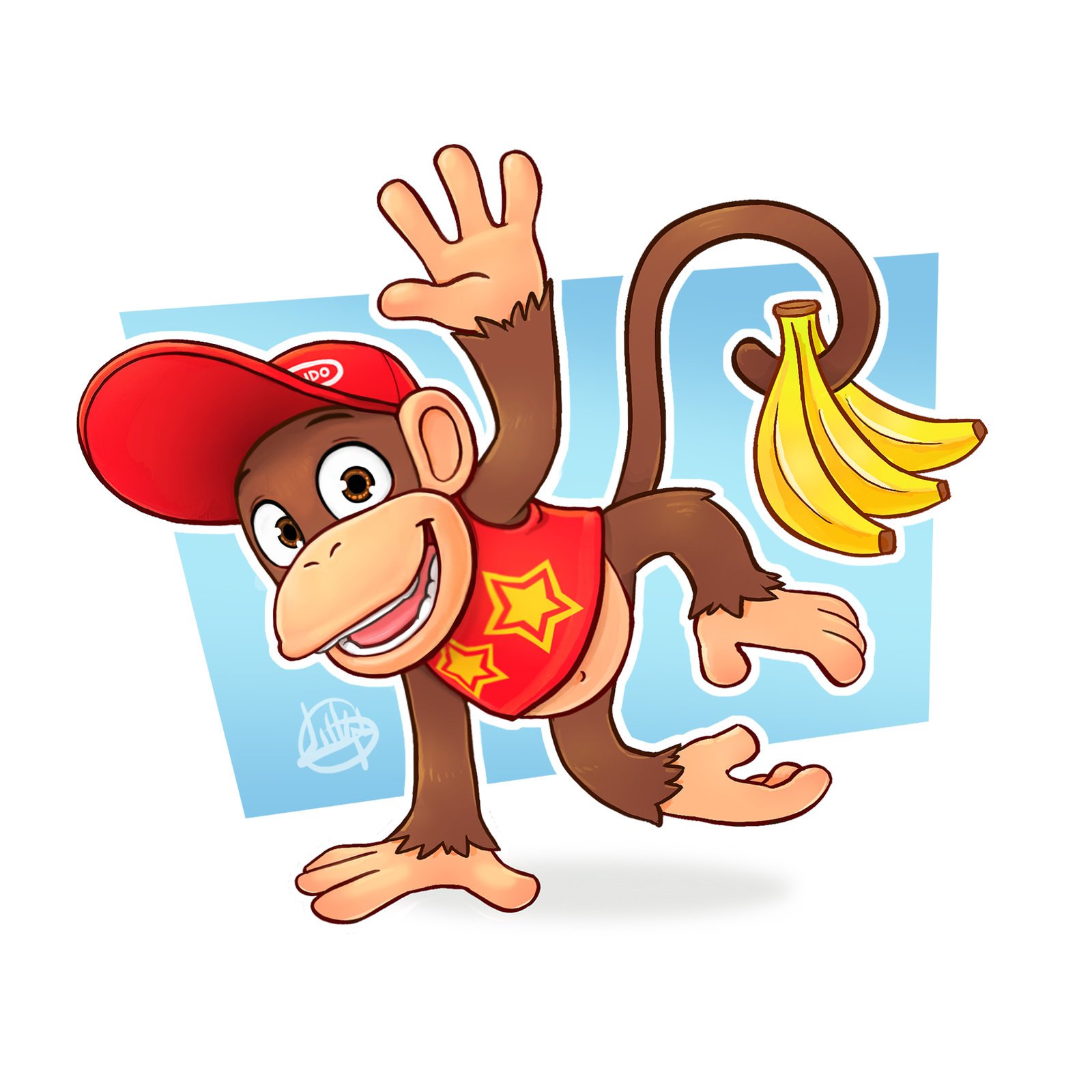 Веселая обезьянка рисунок