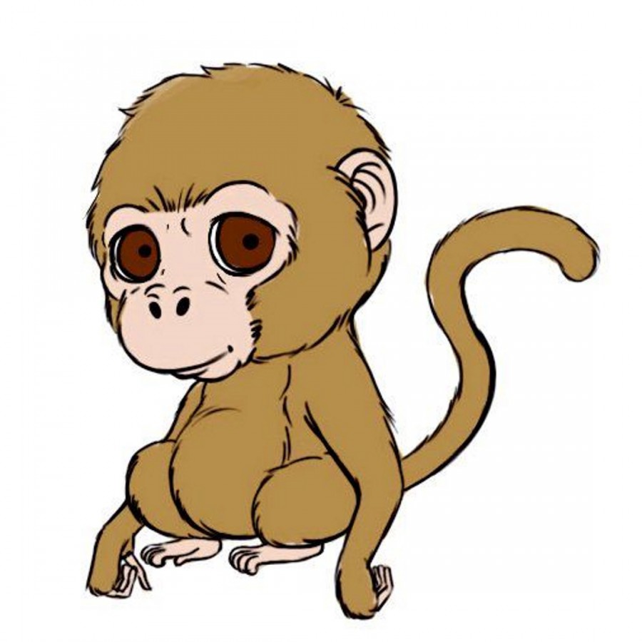 Рисунок милой обезьянки