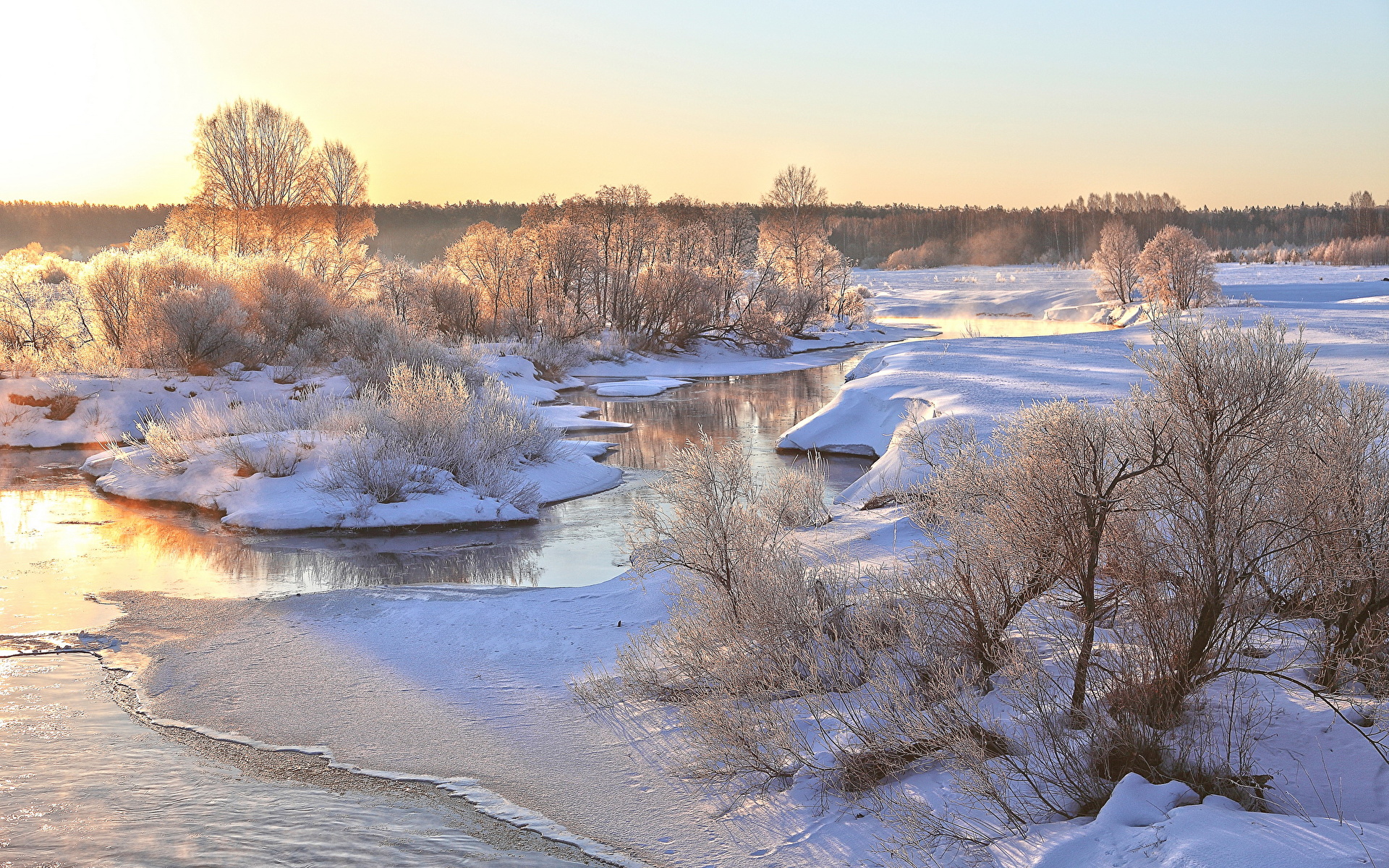 Природа зима река
