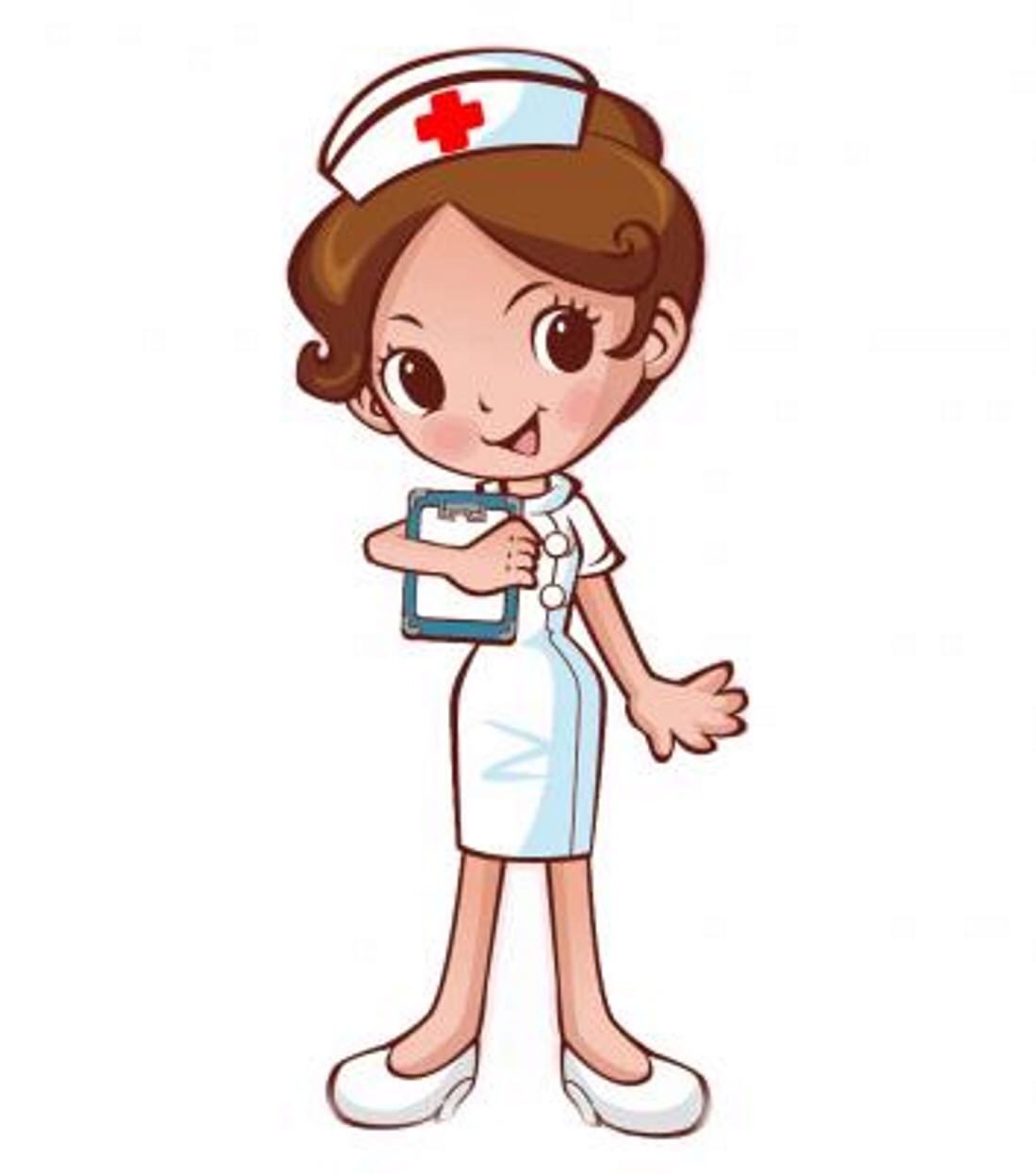 Медсестра на белом фоне