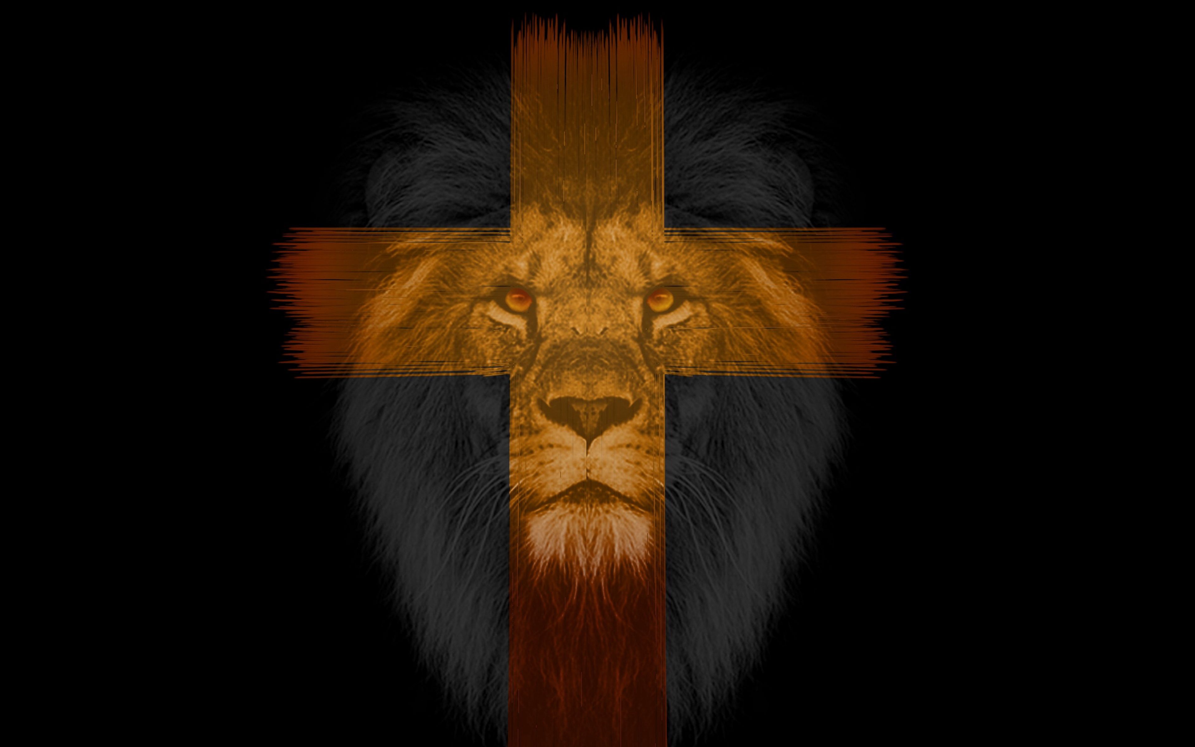 Лев на фоне Креста