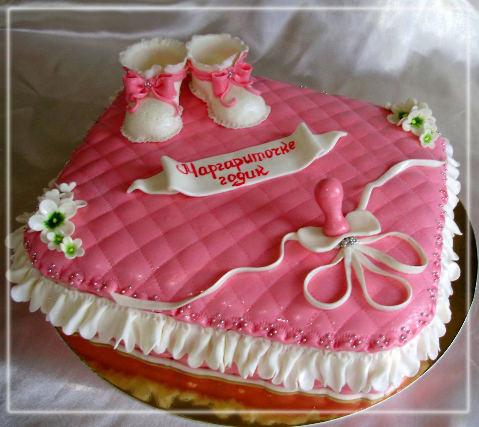 Прямоугольный торт на 1 годик девочке