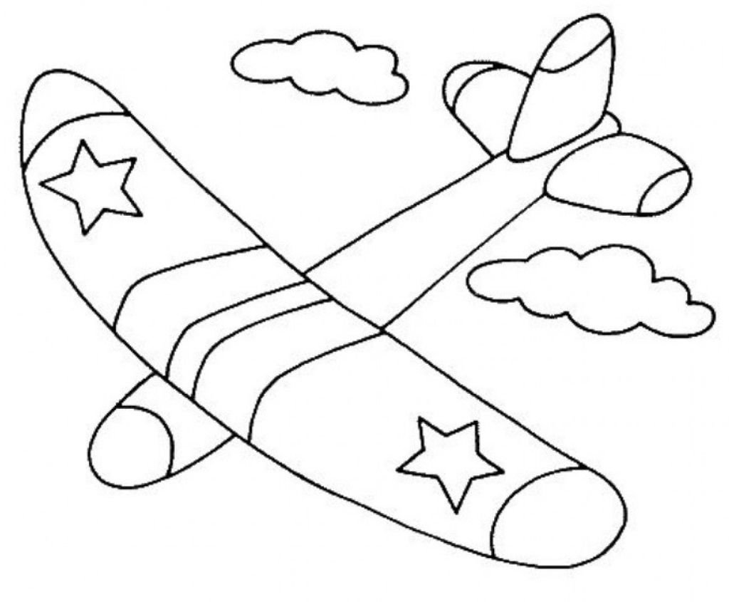 Военный самолет раскраска для малышей