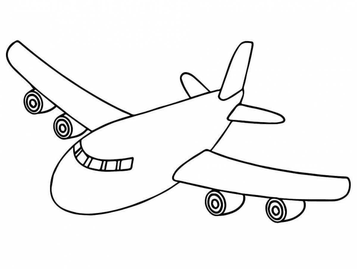 Раскраска самолётик для детей 3-4 лет