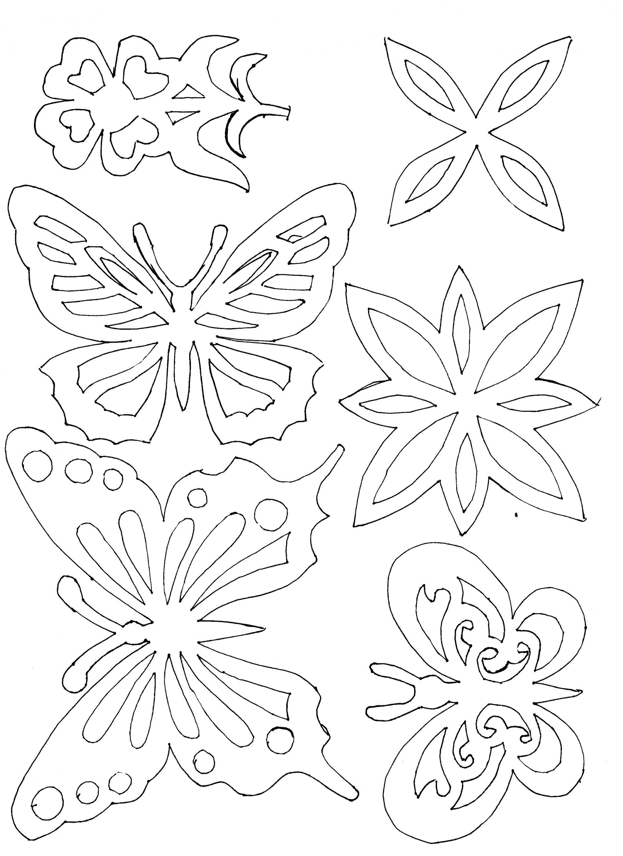 Цветы и бабочки для вырезания