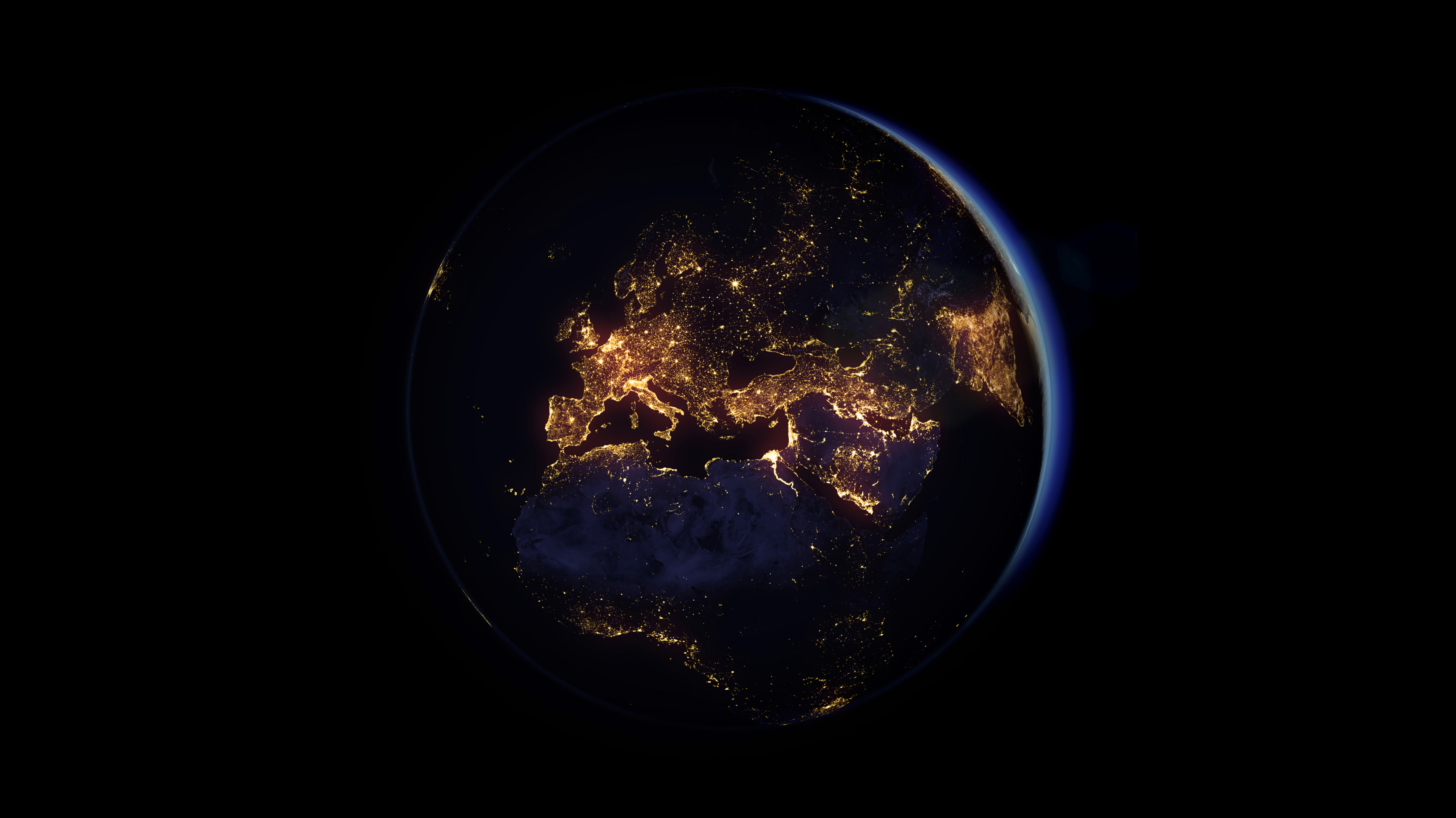 Вид земли из космоса ночью