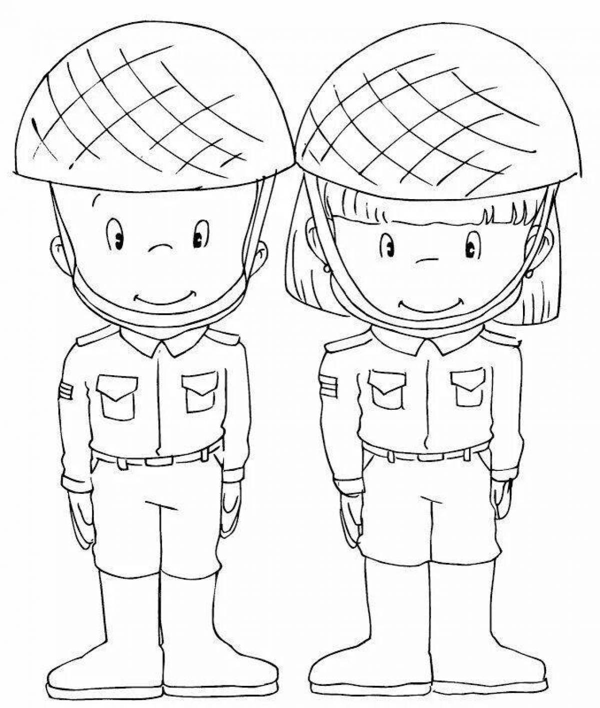 Детские раскраски солдаты