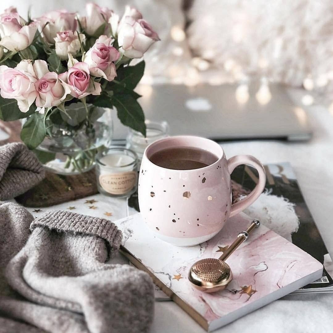 С добрым утром зима кофе цветы