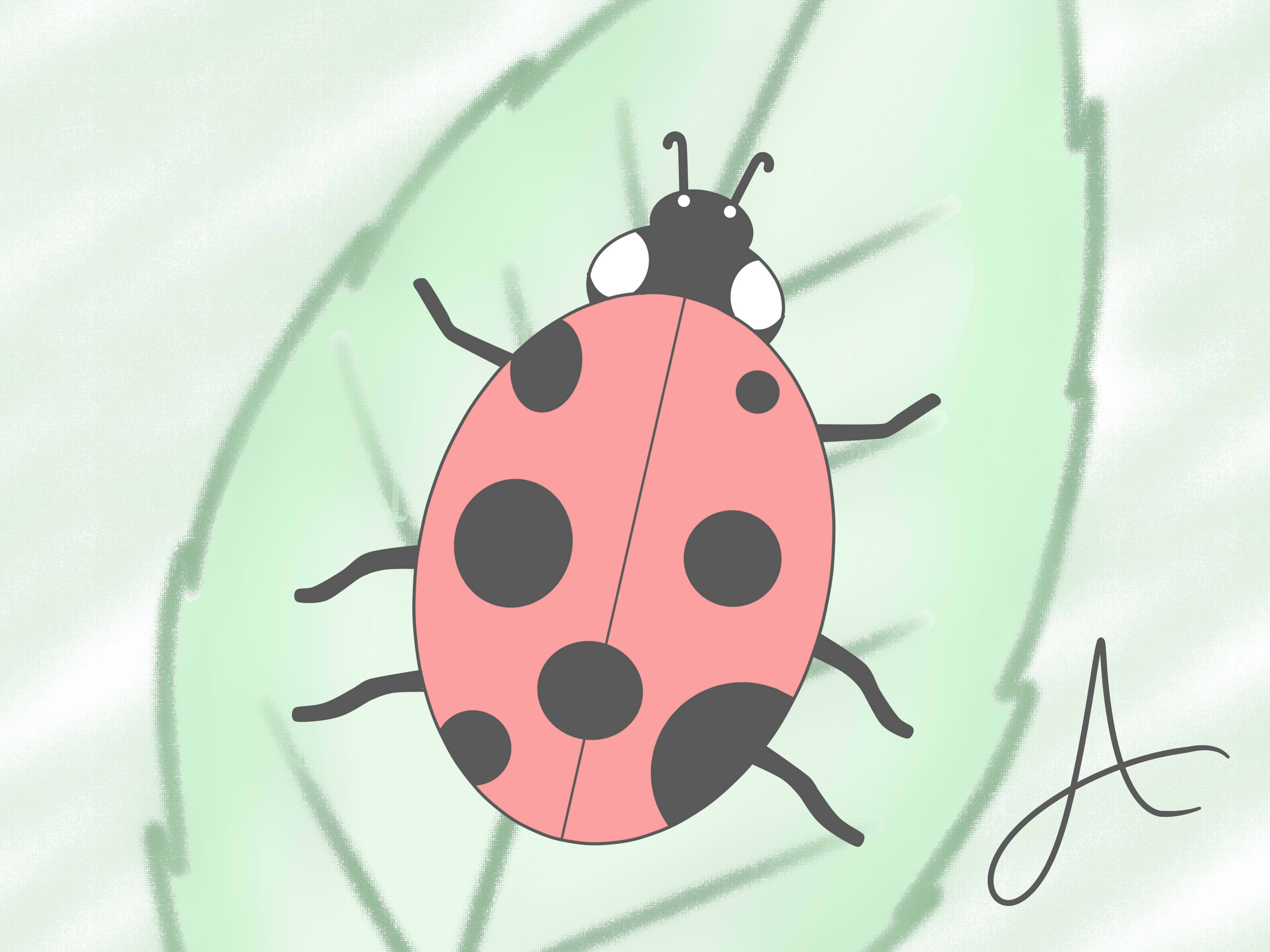 Ladybug рисунок пальчиками
