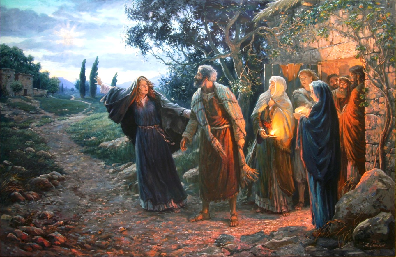 Жены мироносицы Мария Магдалина и Христос