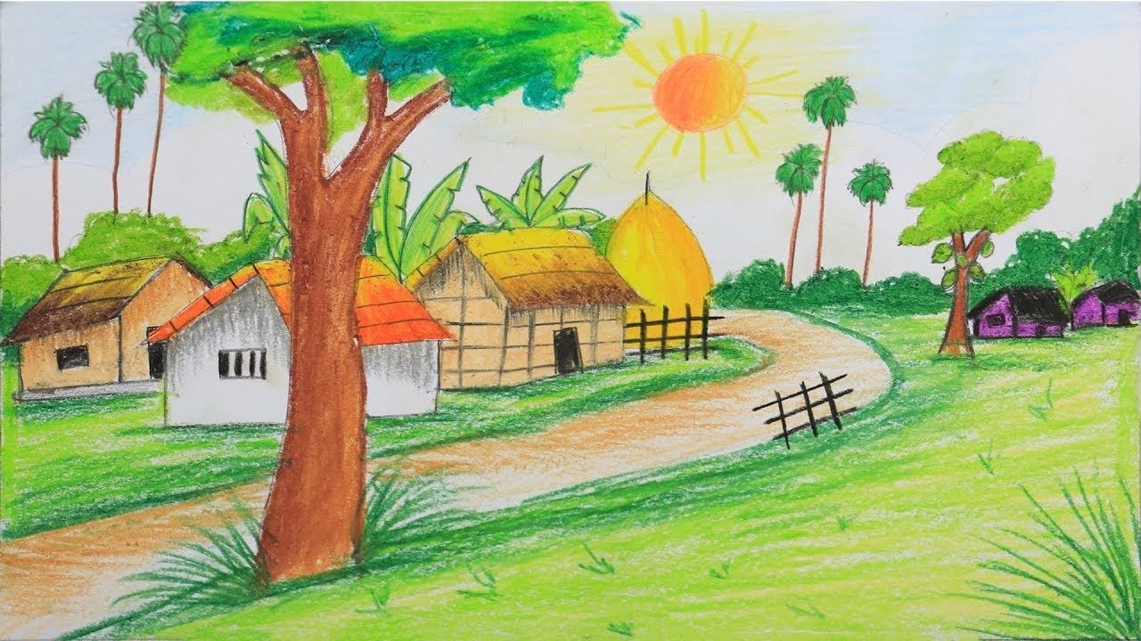 Рисование пейзажа карандашом для детей