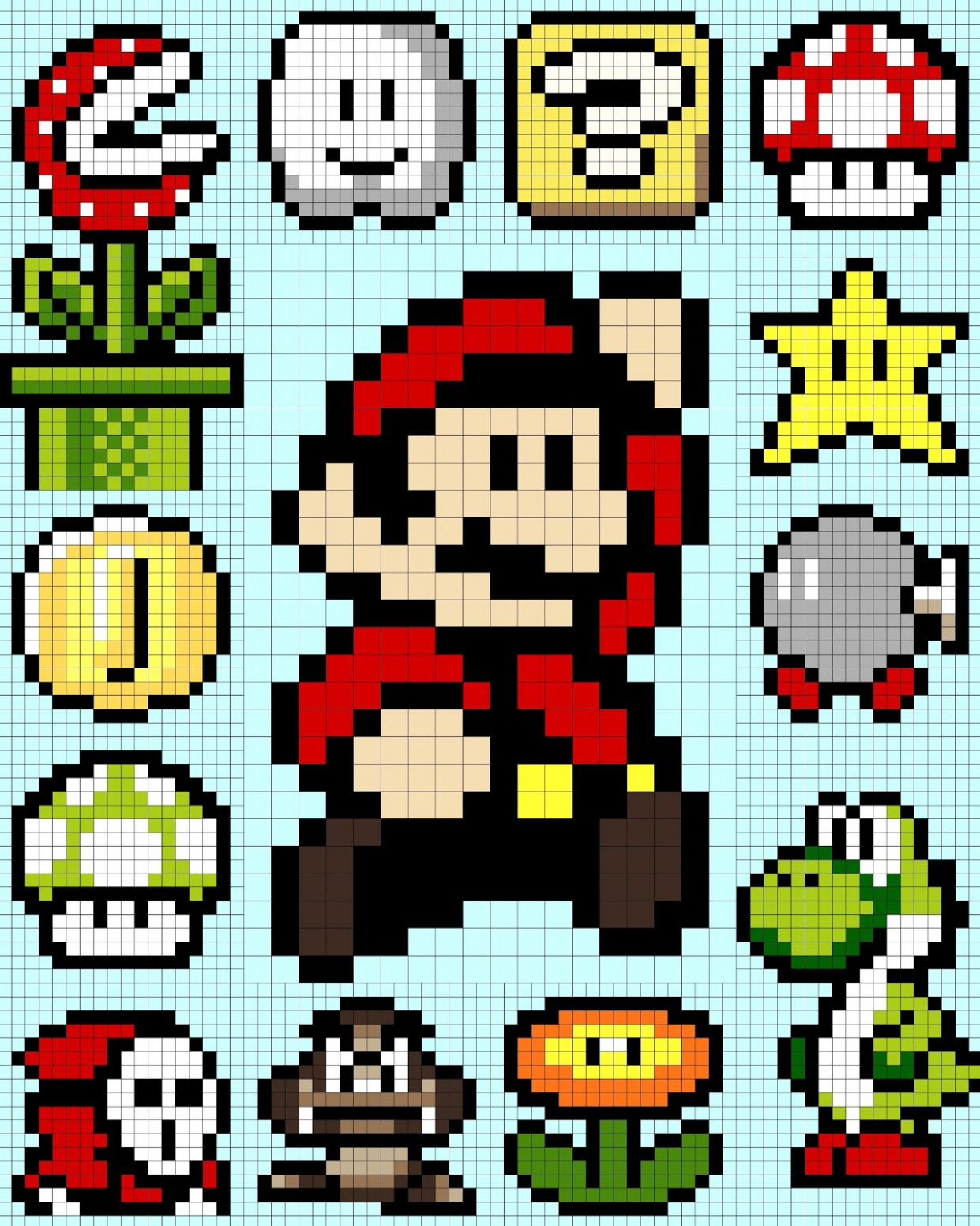 Марио персонаж игр пиксельный