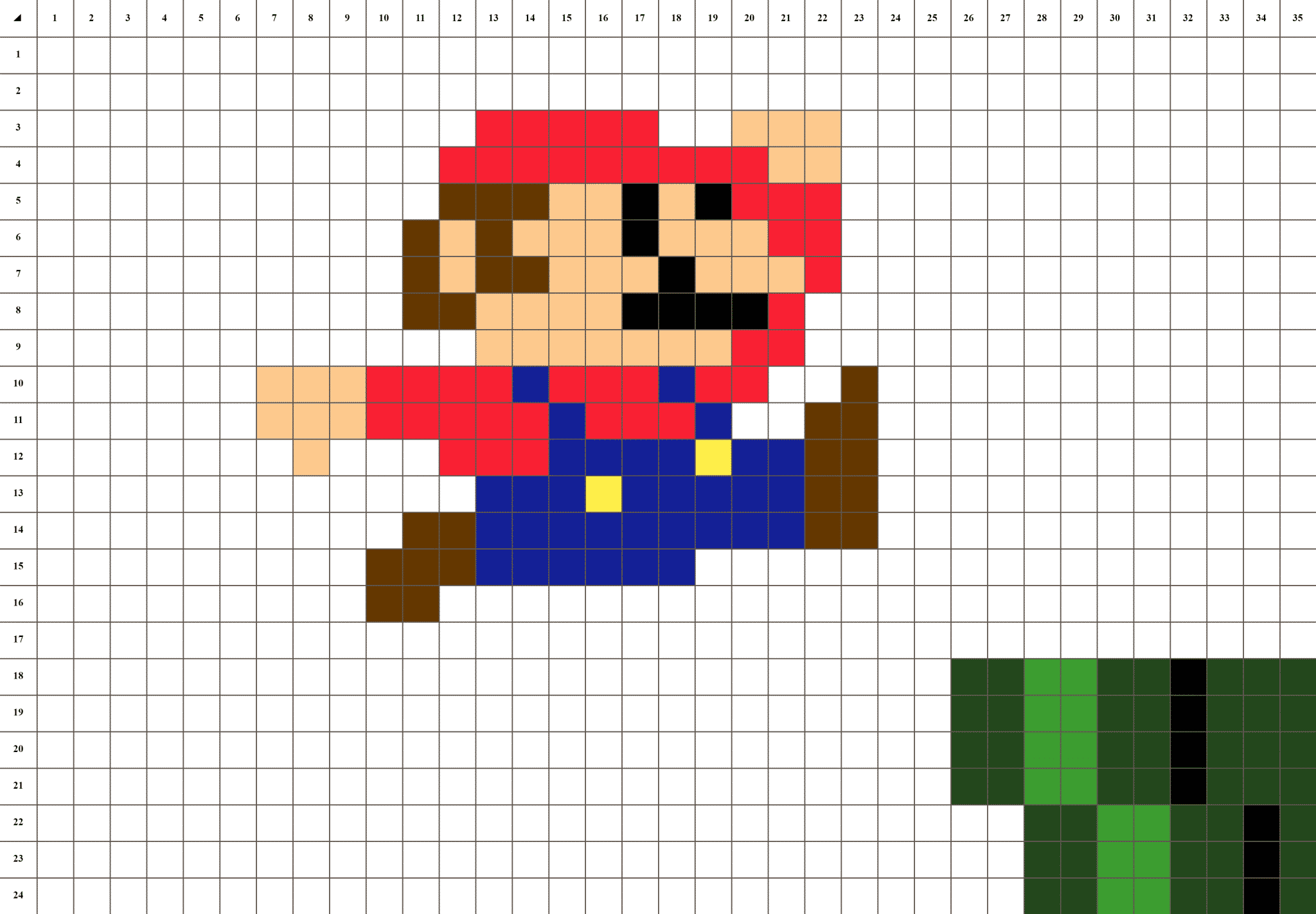 Марио пиксель арт майнкрафт