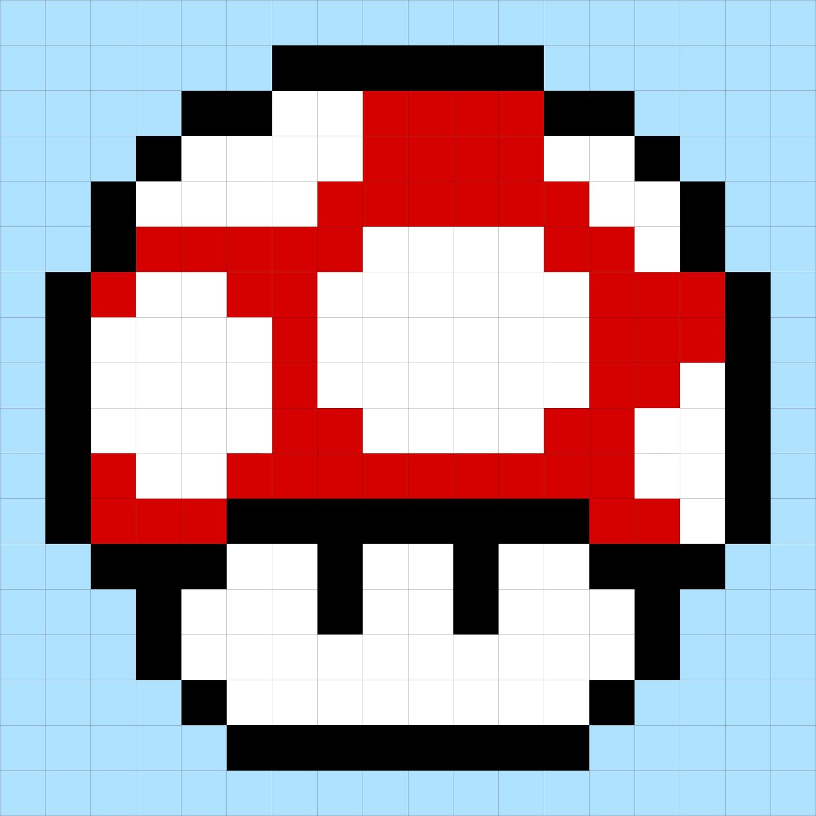 Пиксель арт super Mario Mushroom