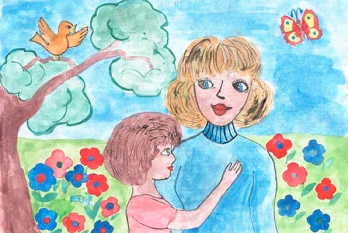 Детский рисунок ко Дню матери