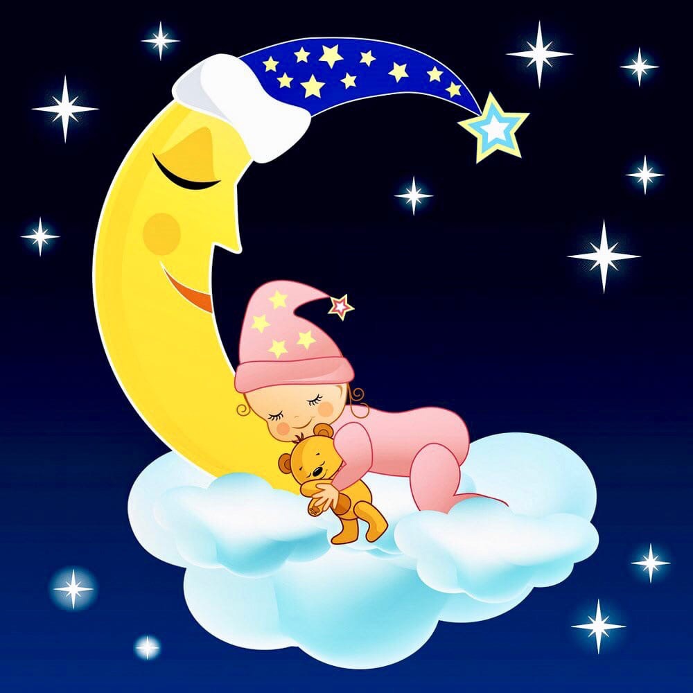 Малыш спящий на Луне