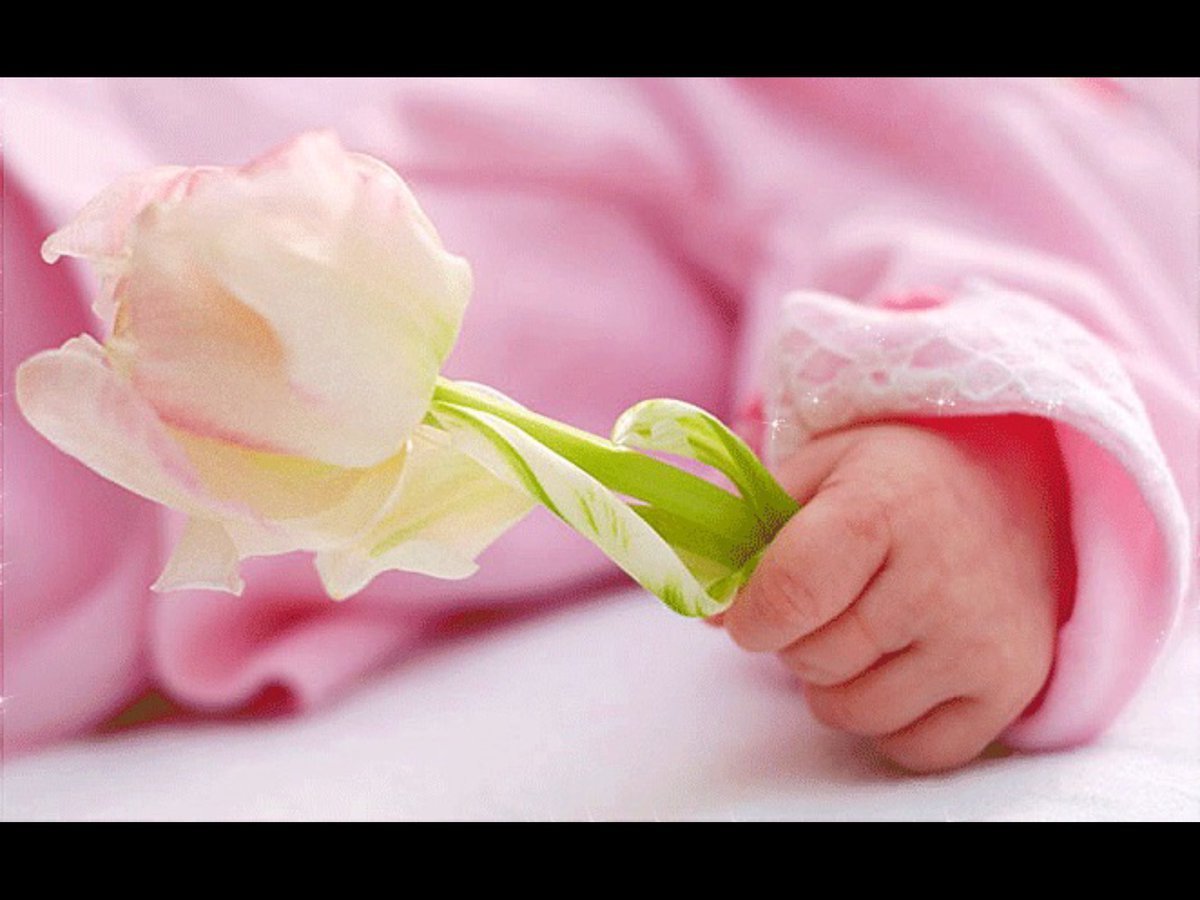 С рождением дочери цветы