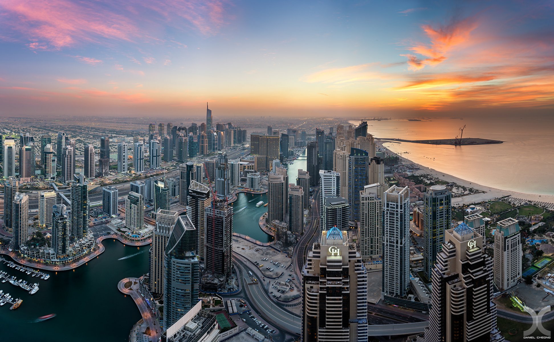Объединенные арабские эмираты Дубай вид с высотки