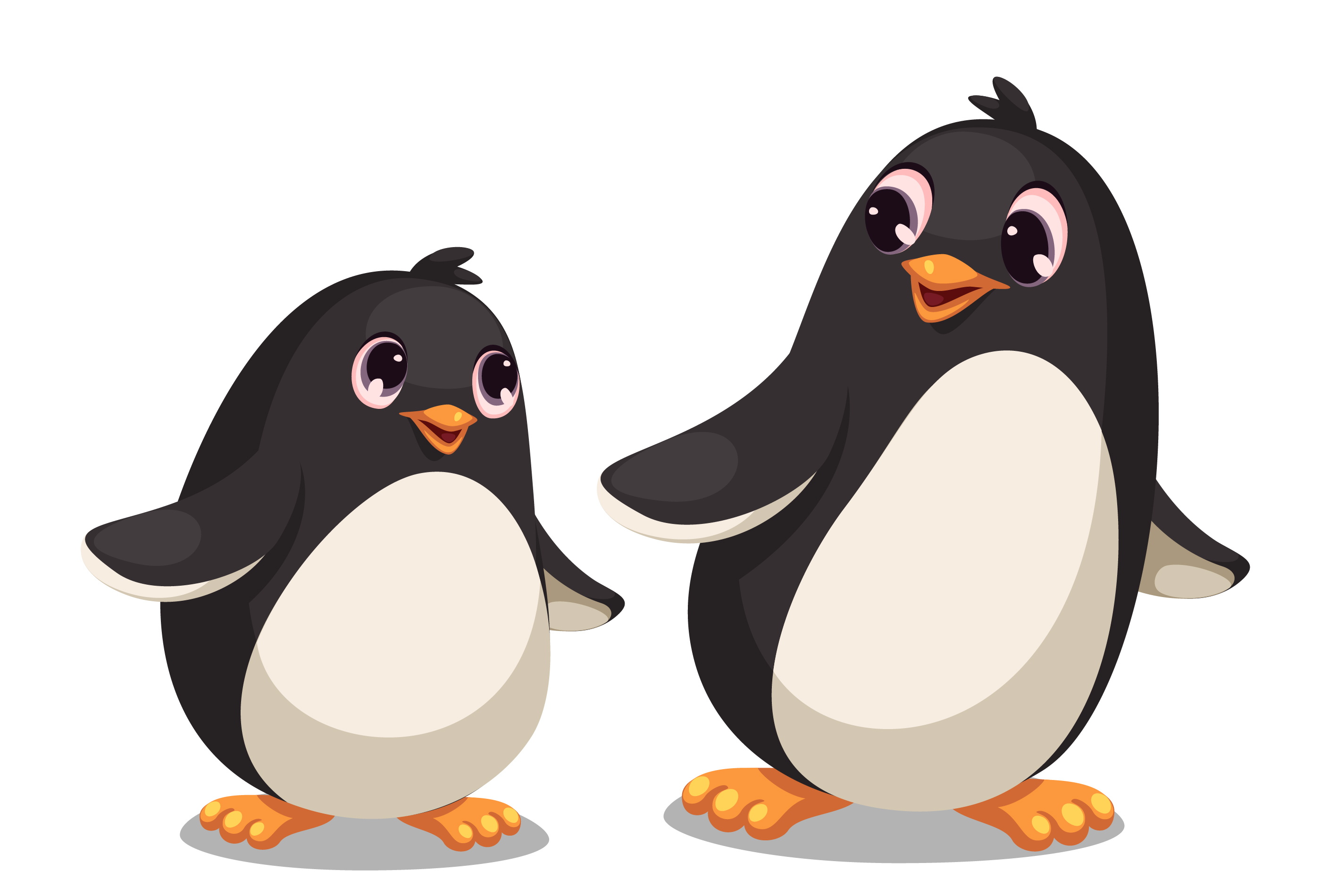 Картинки для детей мультяшная пингвины мама с малышом