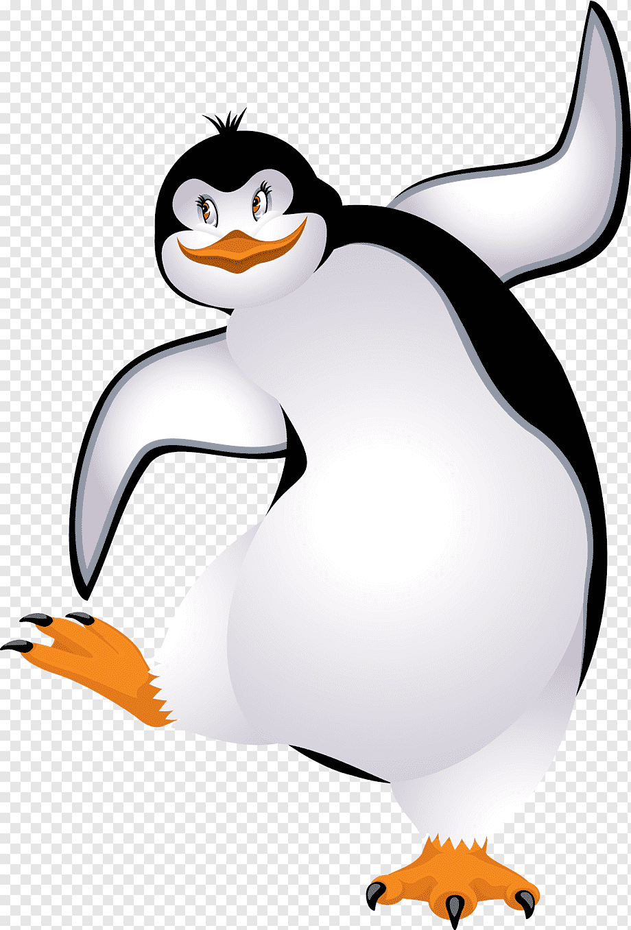 Мультяшная Пингвин на белом фоне
