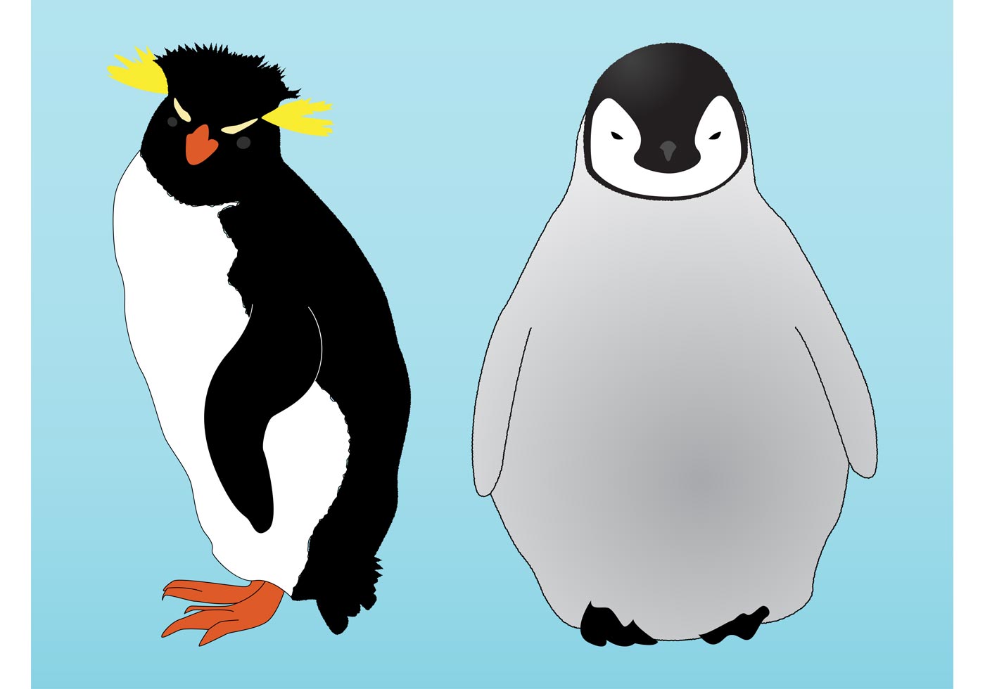 Два пингвина мультяшных