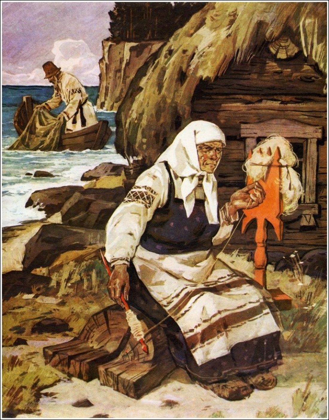 Пушкин Золотая рыбка иллюстрации Ращектаев