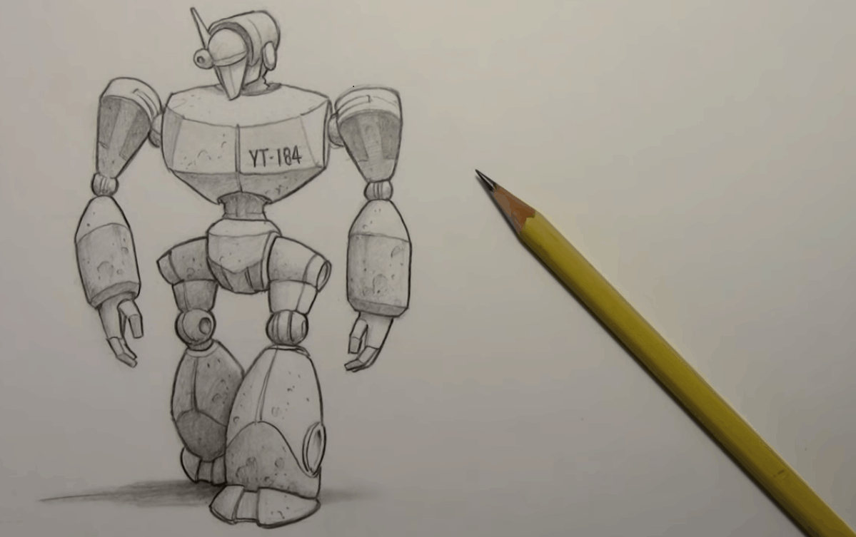 Рисунки роботов карандашом красивые