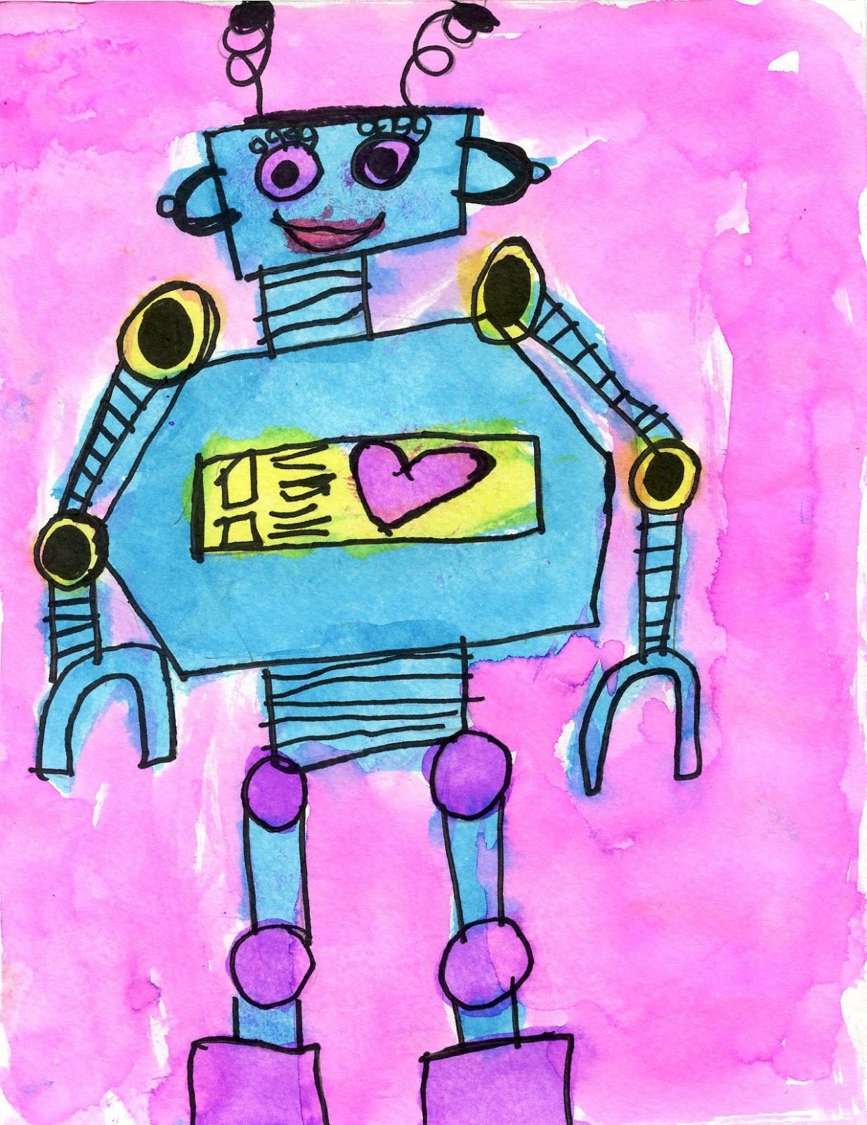 Нарисовать робота ребенку