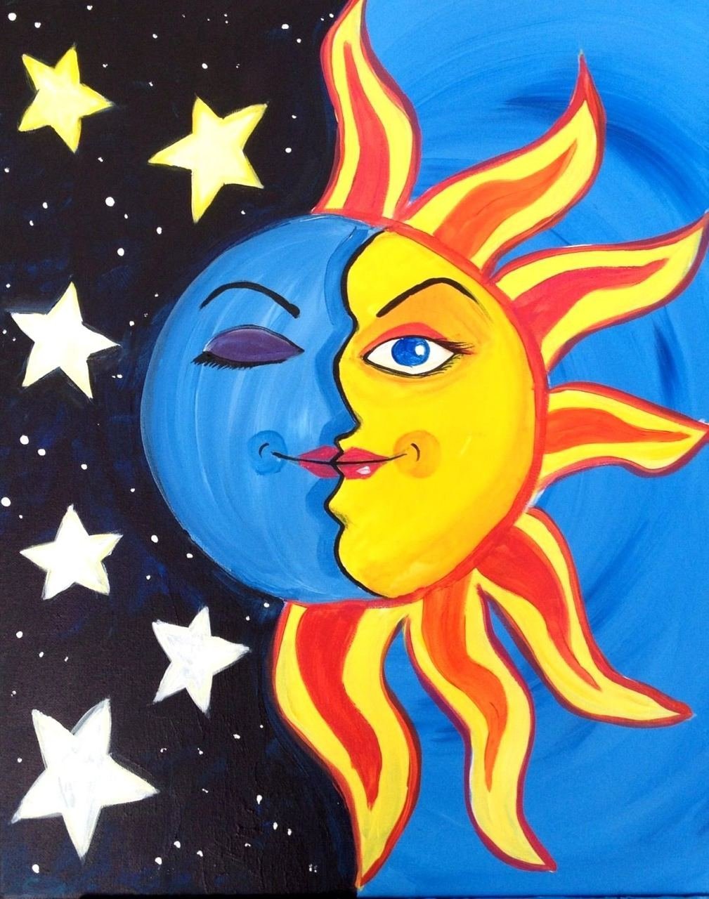 Картина солнце и Луна