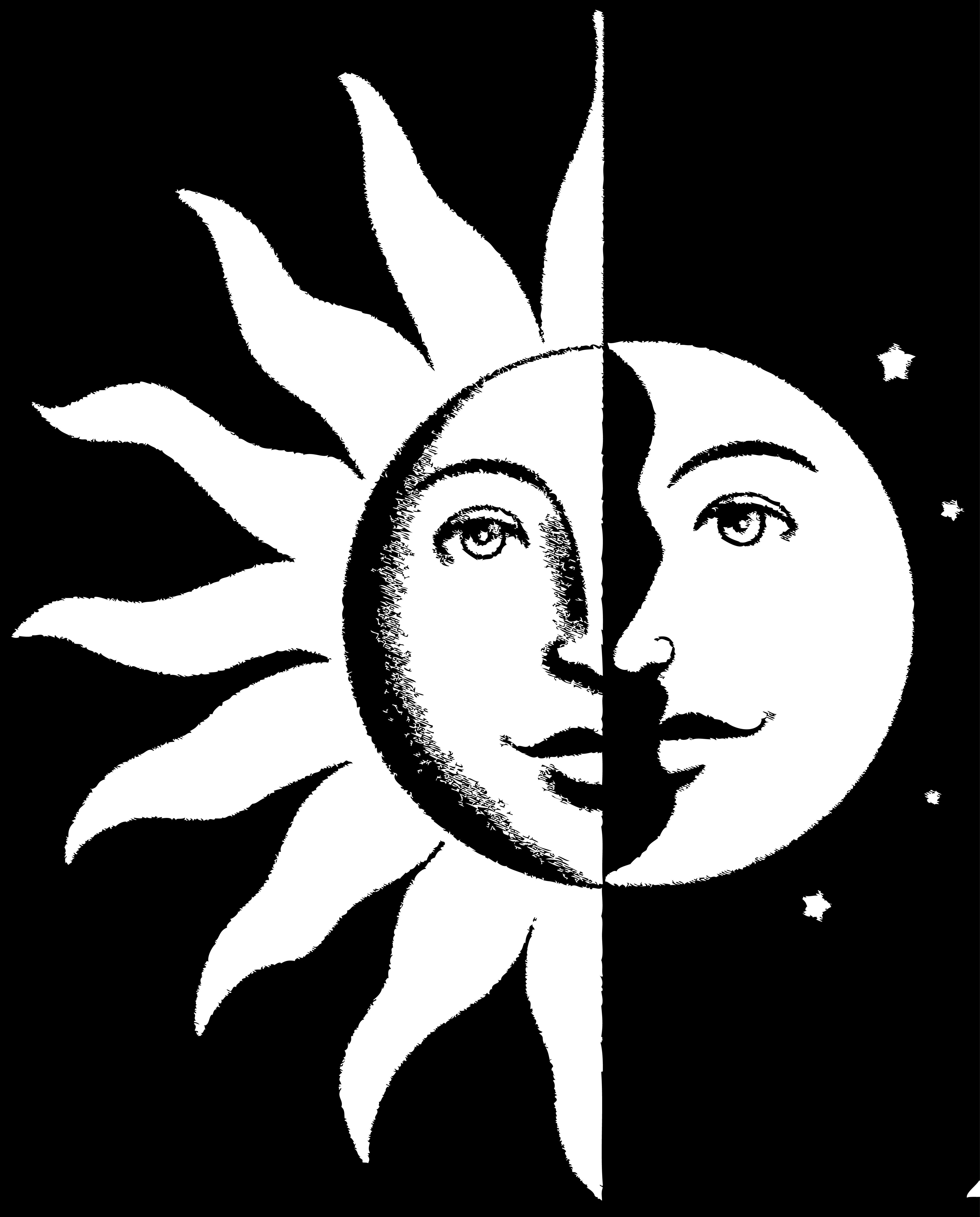 Солнце и Луна рисунок