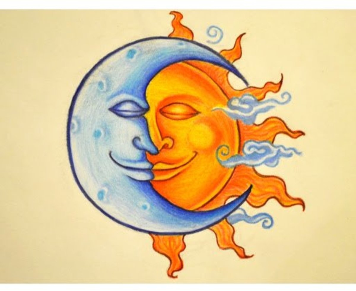 Солнце и Луна иллюстрация