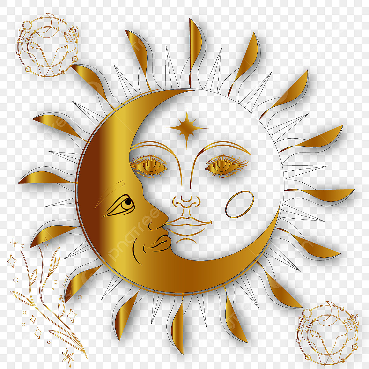 Дизайн солнце и Луна