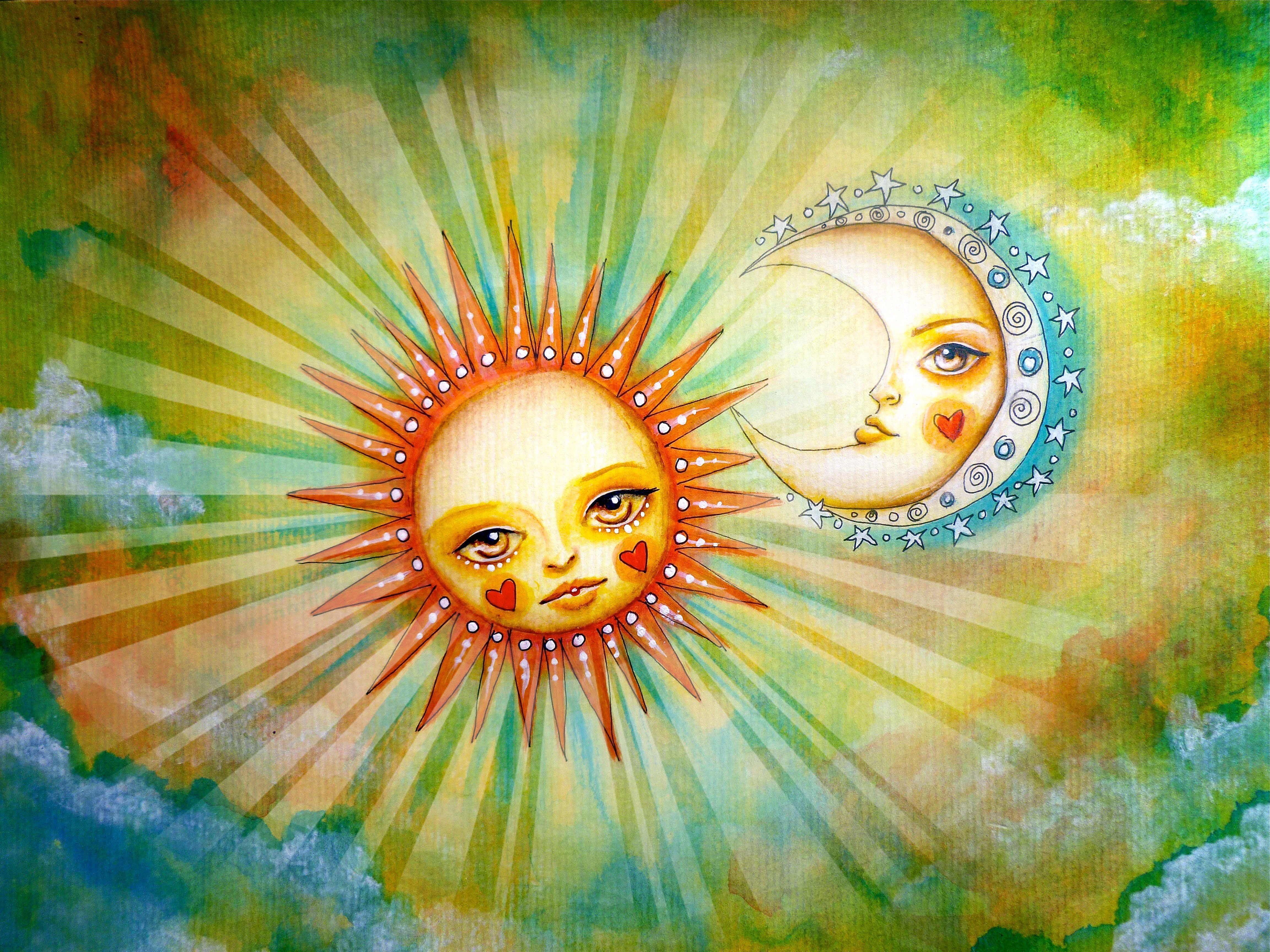 Солнце и месяц арт