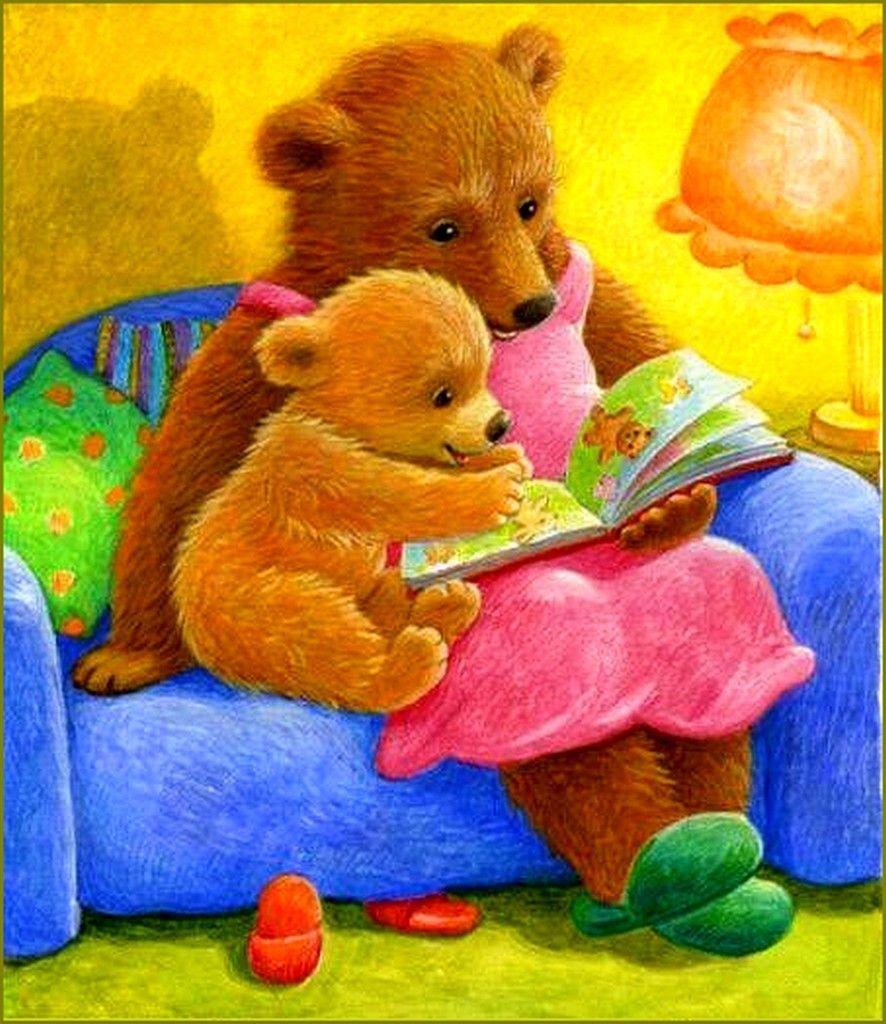 Медведица с медвежатами для детей