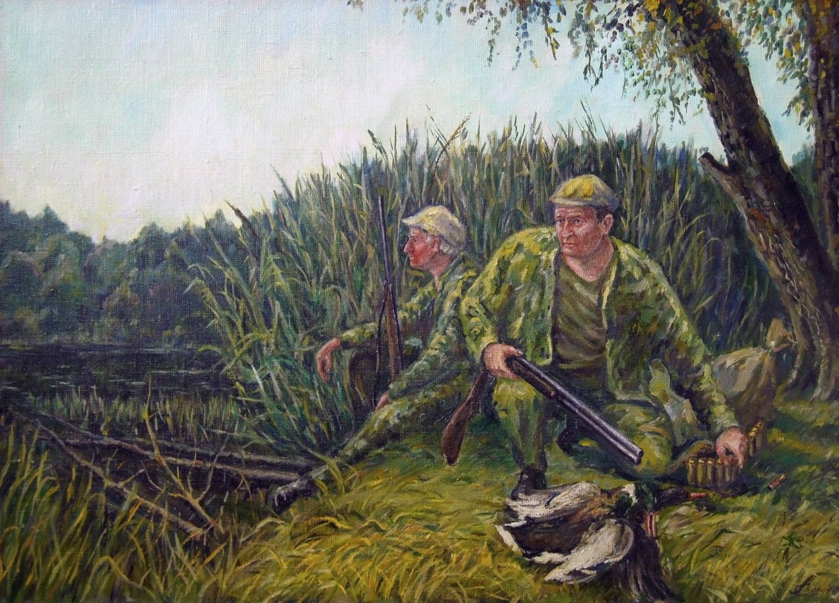 Картины с рыбаками и охотниками