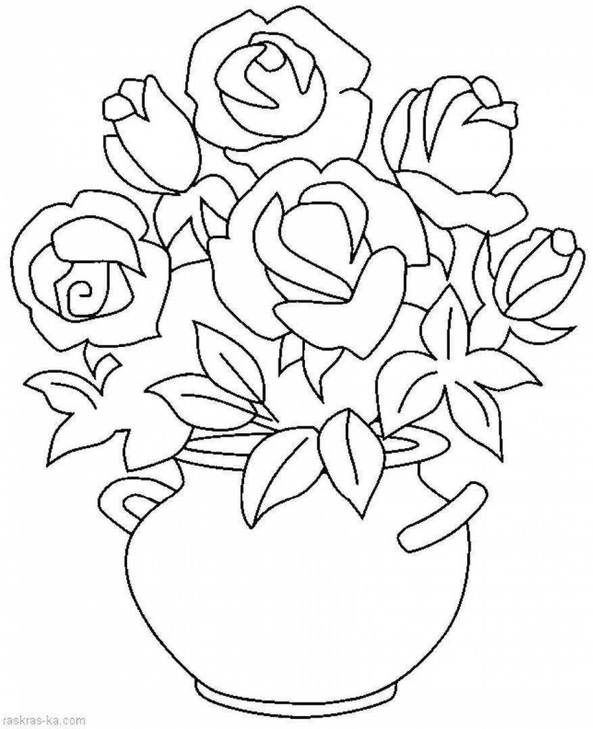 Букет цветов шаблон для рисования