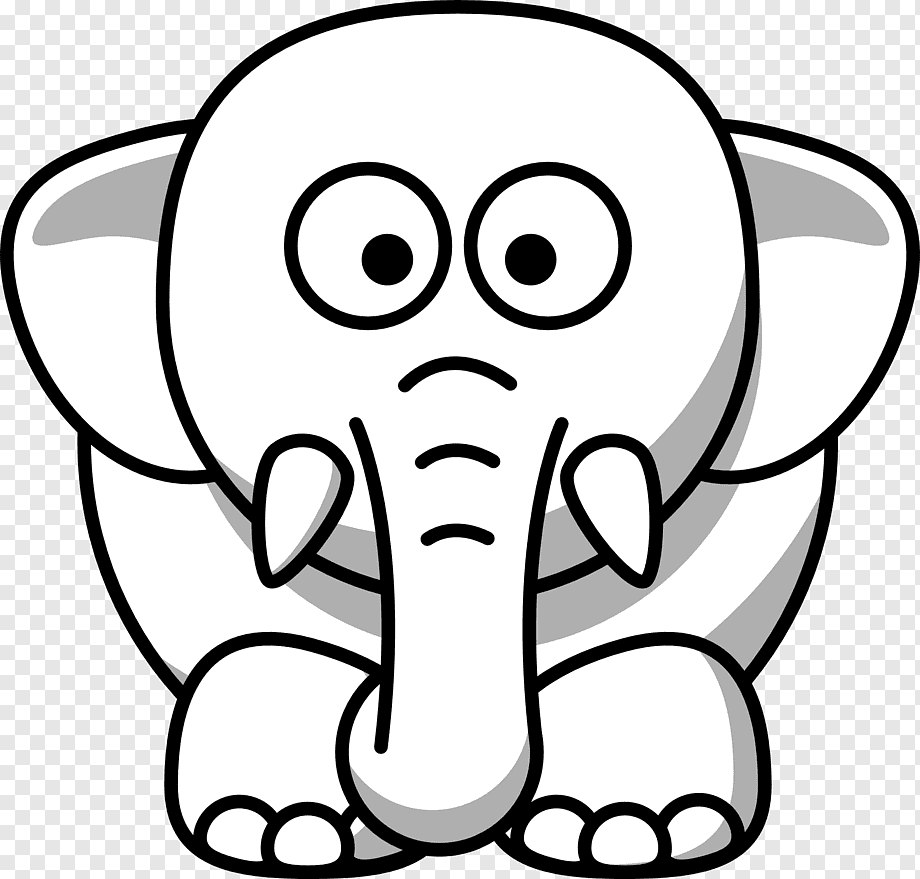 Слон чб для детей