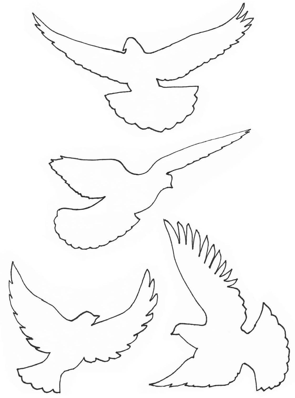Трафареты птиц для вырезания из бумаги