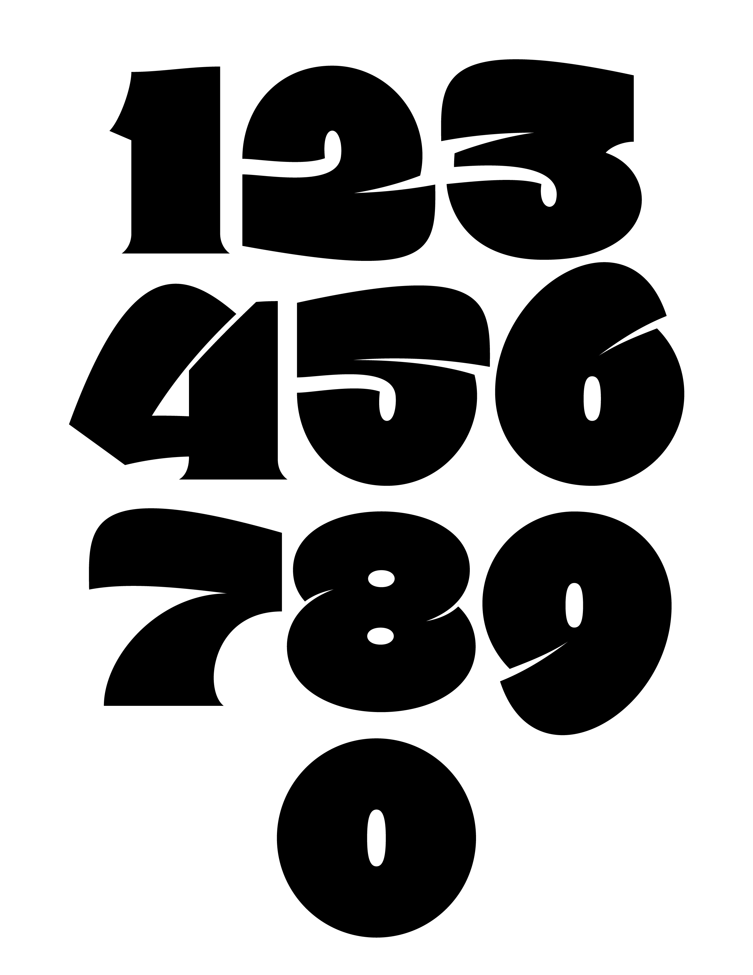 Дизайнерские шрифты цифры