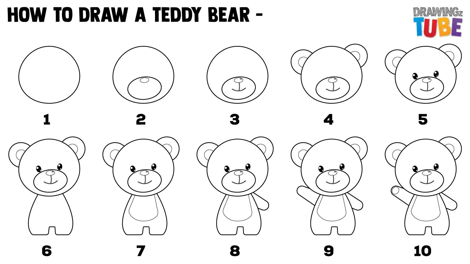 Схема рисования медведя для дошкольников
