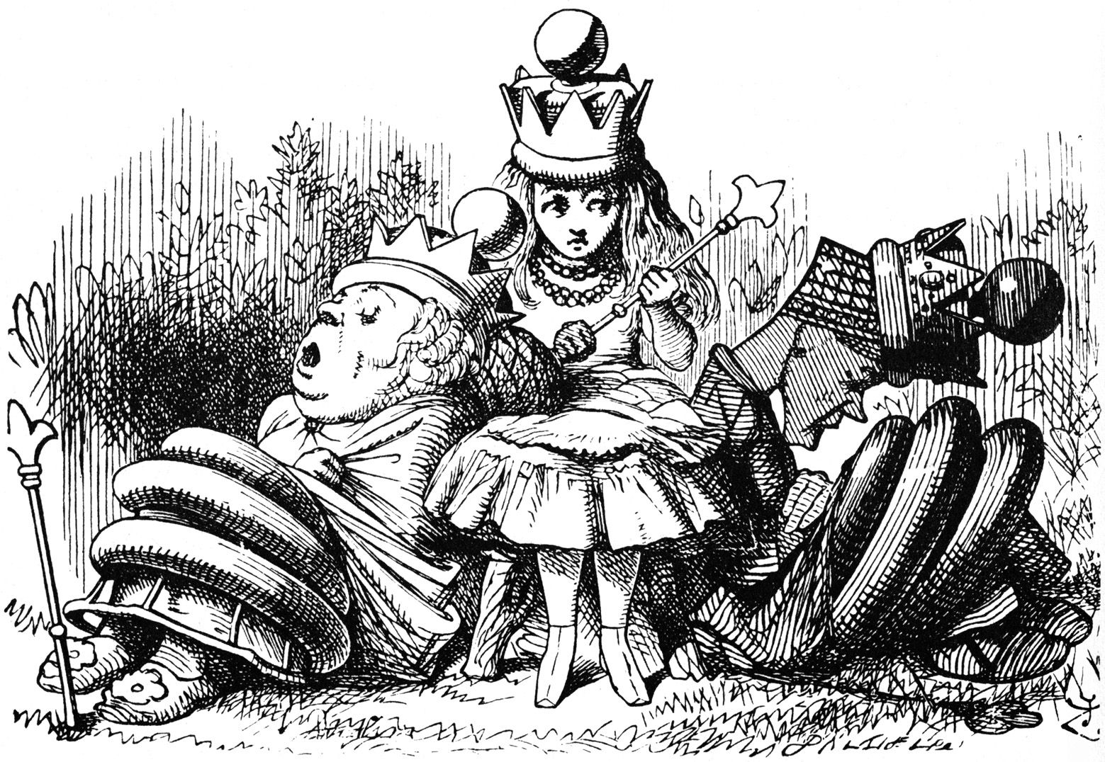 Алиса в Зазеркалье иллюстрации Тенниела