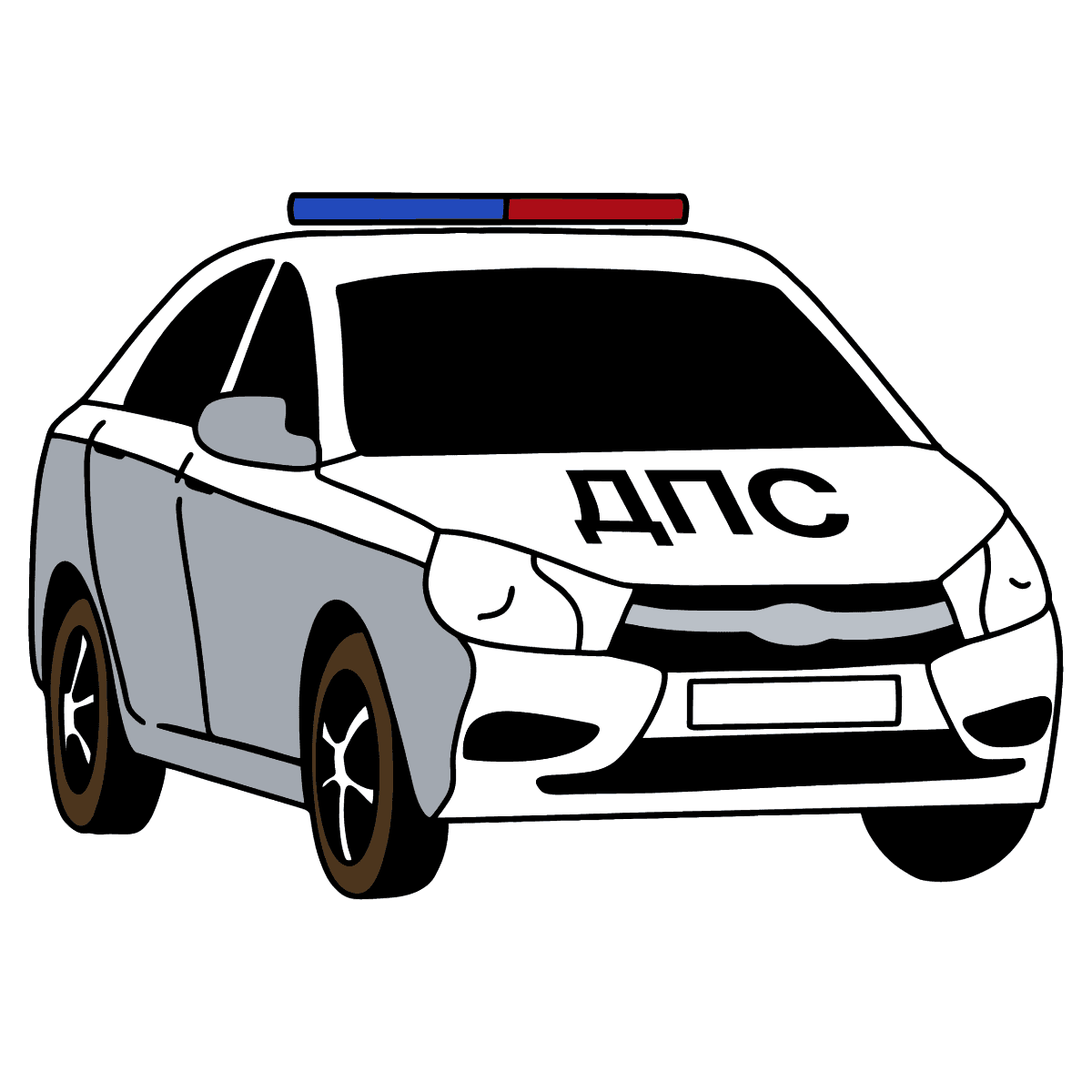 Раскраска Полицейская машина ДПС