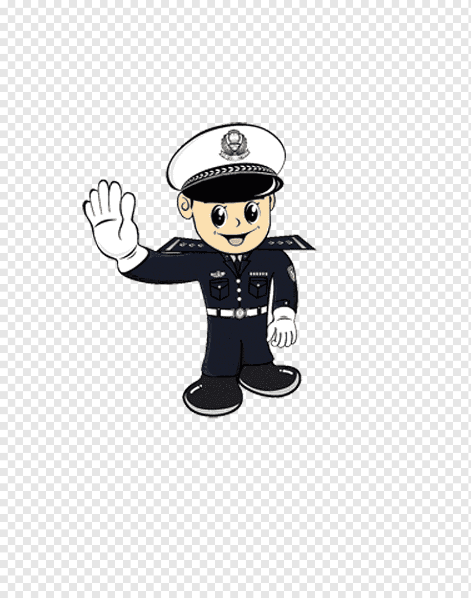 Полицейский ГИБДД на прозрачном фоне