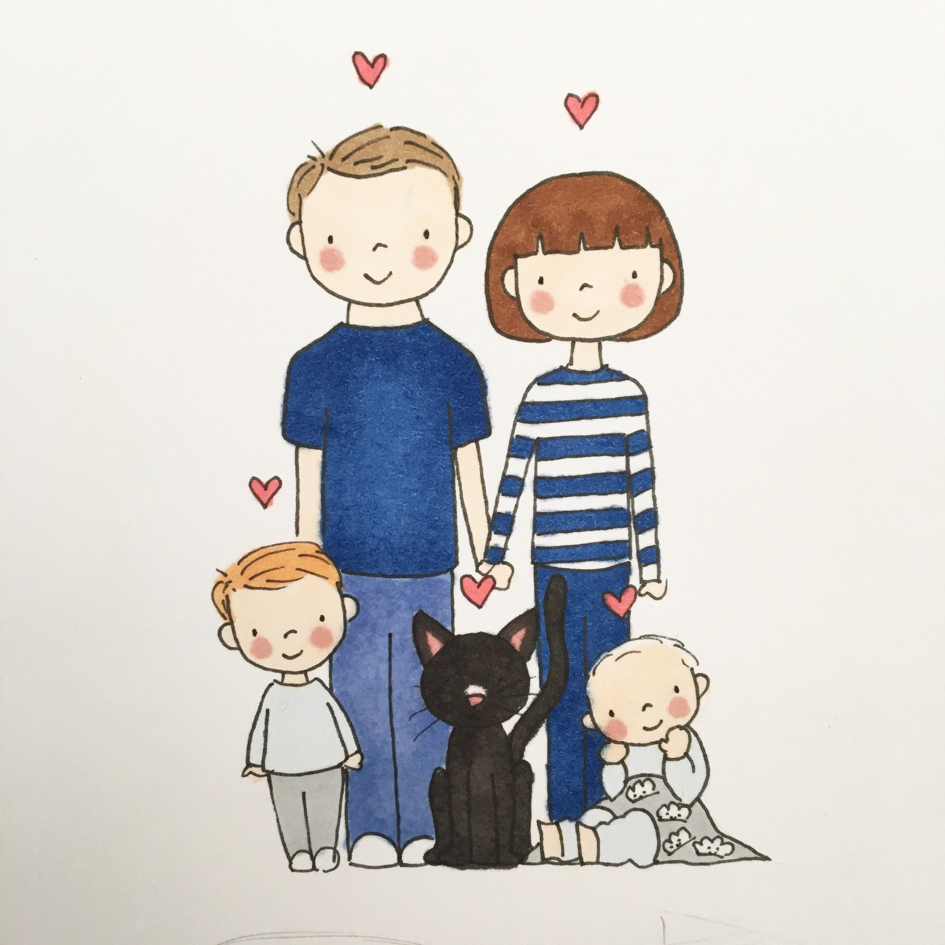 Милые рисунки семья