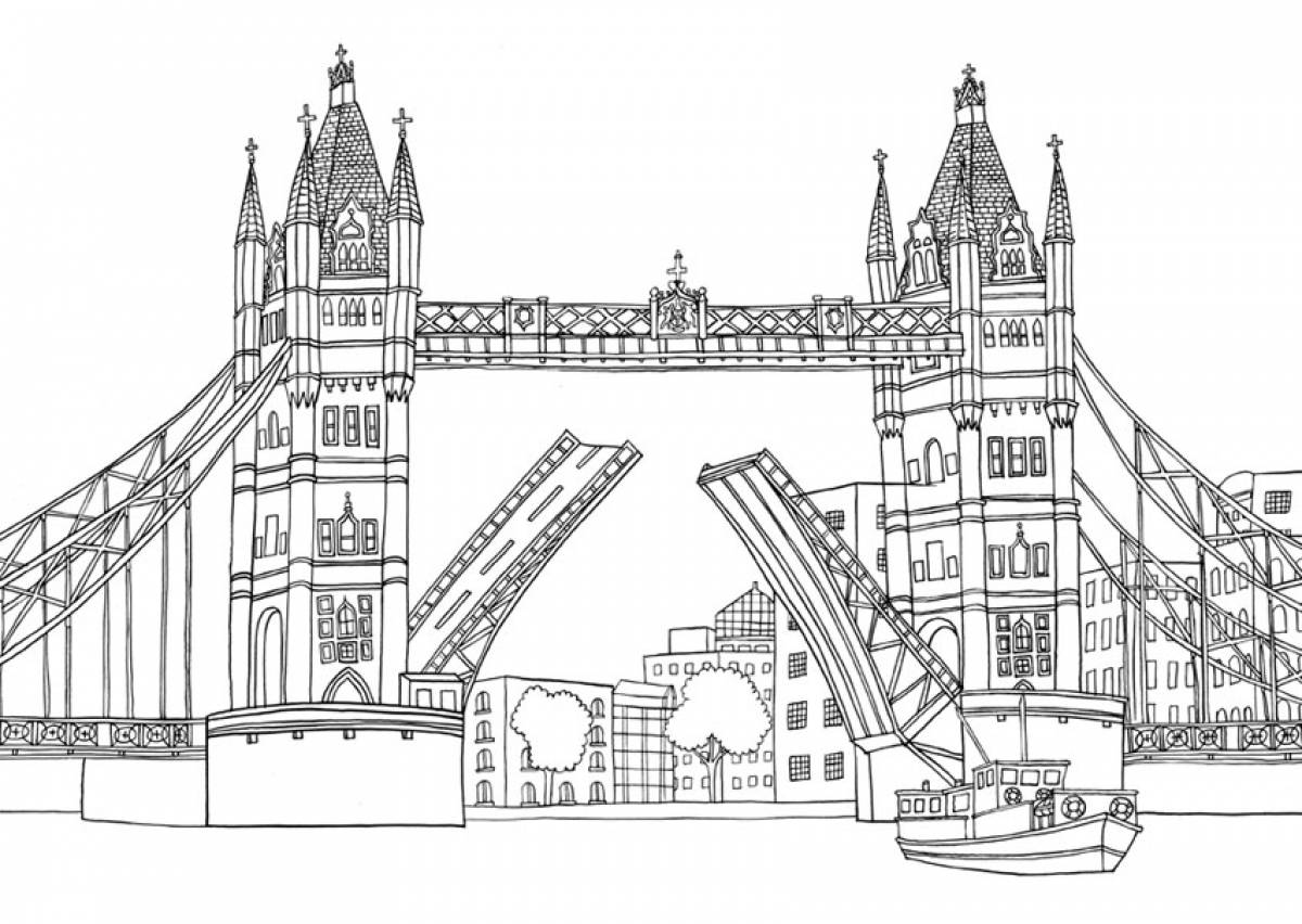 Тауэрский мост и Биг Бен Лондон рисунок