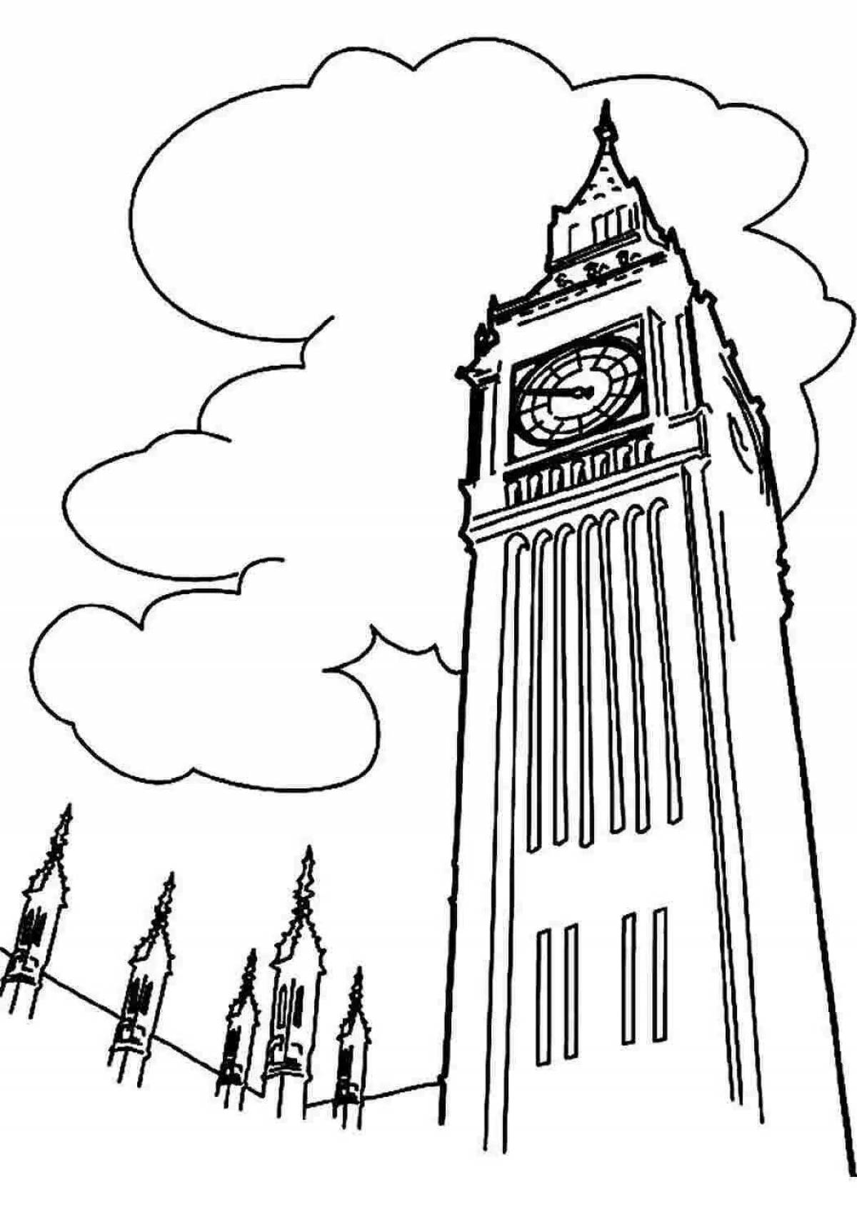 Башня Биг Бен в Лондоне раскраска